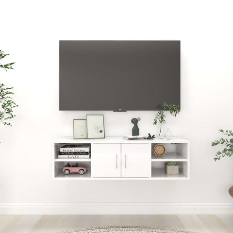 Wall Shelf High Gloss White 102x30x29 cm Engineered Wood 806262