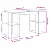 Desk with Shelf White 130 x 50.5 x 75 cm Engineered Wood 869498