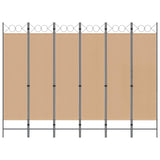 6-Panel Room Divider Beige 240 x 180 cm Fabric 42039192
