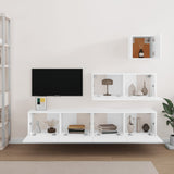 4 Piece TV Cabinet Set White Engineered Wood 3114646