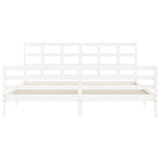 Bed Frame without Mattress White 200x200 cm Solid Wood 3194007