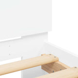 Bed Frame White Engineered Wood, Plywood King Size Modern 3207602