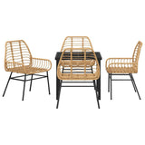 Garden Dining Set 5 pcs Brown Poly Rattan 3380849