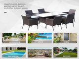 6 Seater Rattan Dining Set with Cushions, Rattan Garden Furniture Set with 6 Armchairs, Rectangular T3398P317727