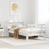 Bed Frame with Headboard without Mattress White 90x190 cm Single 3306840