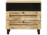 Bedside Table Brown and Black 50 x 33 x 60 cm Solid Mango Wood 4018854