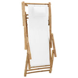 Deck Chair Cream White Bamboo, Canvas Standard 318594