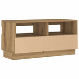 TV Cabinet with LED Lights Artisian Oak 80x35x40 cm Engineered Wood 856358