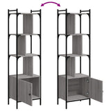 Bookcase with Door Grey Sonoma 44.5x30x154.5 cm Engineered Wood 833356