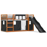 Bunk Bed without Mattress with Slide White and Black 90x200 cm 3284113