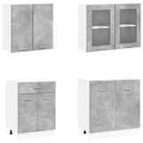 Kitchen Unit Lyon 4 pcs Concrete Grey Engineered Wood 3445847