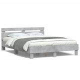 Bed Frame Concrete Grey Engineered Wood and Plywood King Size 3207542