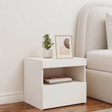 Bedside Cabinet with LED Lights White 50x40x45 cm 836763