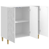 Sideboard High Gloss White 89 x 34.5 x 80 cm Engineered Wood 895109