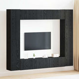 TV Cabinet Set 8 pcs Black oak Medium Engineered wood 3393472