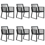 7 Piece Garden Dining Set Black PVC Rattan 3156545