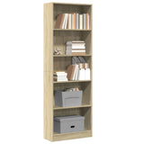 Bookcase Sonoma Oak 60x24x176 cm Engineered Wood 857823