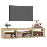 TV Cabinet with LED Lights Sonoma Oak 195x35x40 cm 3152740