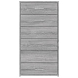 Sideboard with 6 Drawers Grey Sonoma 50x34x96 cm Engineered Wood 815364