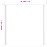 LED Bathroom Mirror Transparent 60 x 60 cm Tempered Glass 42045790