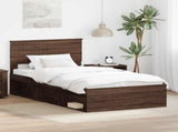 Bed Frame with Headboard Brown Oak 100 x 200 cm Solid Pine Wood 3410642