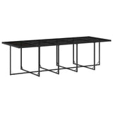15 Piece Garden Dining Set with Cushions Black Poly Rattan 3210990