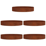 Planter Ring 5 pcs Rusty 120 x 120 x 20 cm Weathering Steel 873647