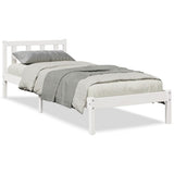 Extra Long Bed Frame without Mattress White 100x220 cm Solid Wood Pine 852447