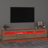 TV Cabinet with LED Lights Sonoma Oak 210x35x40 cm 3152732