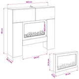 Electric Fireplace Grey Sonoma 100 x 24.5 x 90 cm 8020765