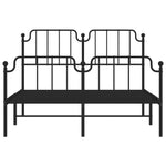 Metal Bed Frame without Mattress with Footboard Black 140x200cm 373906