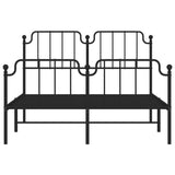 Metal Bed Frame without Mattress with Footboard Black 140x200cm 373906