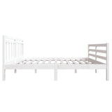 3100635 Bed Frame without Mattress White Solid Wood 140x190 cm