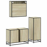 3 Piece Bathroom Furniture Set Sonoma Oak Engineered Wood 3301001