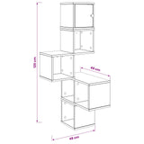 Wall Corner Shelf Old Wood 48 x 48 x 120 cm Engineered Wood 8012234