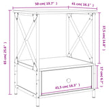 Bedside Tables 2 pcs Grey Sonoma 50x41x65 cm Engineered Wood 826090
