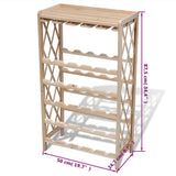 241068 Wine Rack for 25 Bottles Solid Fir Wood