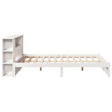 Bookcase Bed without Mattress White 160x200cm Solid Wood Pine 3322364