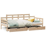 Daybed with Drawers without Mattress 90x190 cm Single Solid Wood 3302124