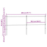 Replace Headboard Brown Oak 200 cm Engineered Wood and Steel 4007803