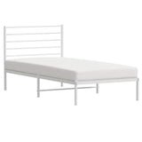 Metal Bed Frame without Mattress with Headboard White 100x190cm 352362