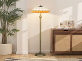 Tiffany-Style Floor Lamp with Handcrafted Stained Glass Shade, 152cm Tall Vintage Standing Lamp with T3398P425137