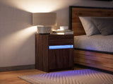 Bedside Cabinet with LED Lights Brown Oak Engineered Wood 852010