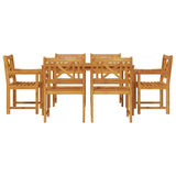 Garden Dining Set 7 pcs Brown Solid Acacia Wood 3375651