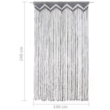 Macrame Curtain Anthracite 140x240 cm Cotton 323992