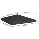 Gazebo Top Cover 310 g/m 3x3 m Grey 44781