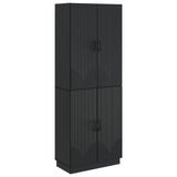 Cabinet Set 2 pcs Black Engineered Wood 3416782