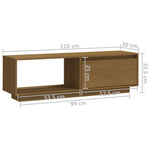 TV Cabinet Honey Brown 110x30x33.5 cm Solid Pinewood 809891