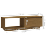 TV Cabinet Honey Brown 110x30x33.5 cm Solid Pinewood 809891