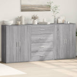 Sideboards 3 pcs Grey Sonoma 60x31x84 cm Engineered Wood 3276579